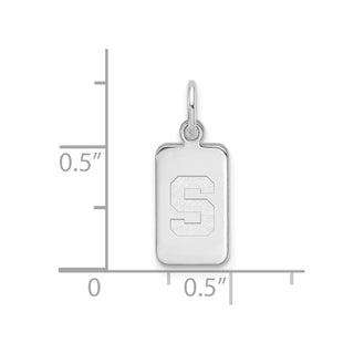 Sterling Silver Rhodium-plated LogoArt Michigan State University Tag Pendant
