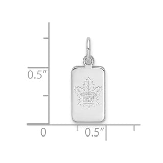 Sterling Silver Rhodium-plated NHL LogoArt Toronto Maple Leafs Tag Pendant