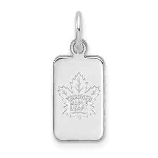 Sterling Silver Rhodium-plated NHL LogoArt Toronto Maple Leafs Tag Pendant