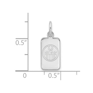 Sterling Silver Rhodium-plated NHL LogoArt Edmonton Oilers Tag Pendant