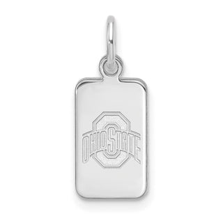 Sterling Silver Rhodium-plated LogoArt The Ohio State Univ Tag Pendant