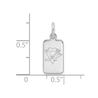 Sterling Silver Rhodium-plated NHL LogoArt Pittsburgh Penguins Tag Pendant