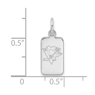 Sterling Silver Rhodium-plated NHL LogoArt Pittsburgh Penguins Tag Pendant