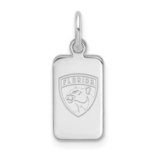 Sterling Silver Rhodium-plated NHL LogoArt Florida Panthers Tag Pendant
