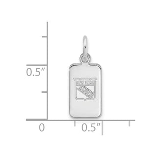 Sterling Silver Rhodium-plated NHL LogoArt New York Rangers Tag Pendant