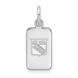 Sterling Silver Rhodium-plated NHL LogoArt New York Rangers Tag Pendant
