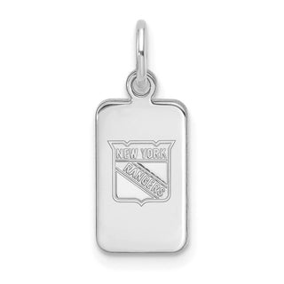 Sterling Silver Rhodium-plated NHL LogoArt New York Rangers Tag Pendant