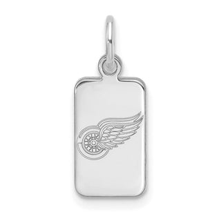 Sterling Silver Rhodium-plated NHL LogoArt Detroit Red Wings Tag Pendant
