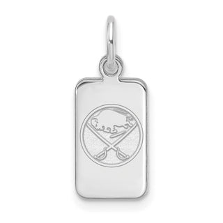 Sterling Silver Rhodium-plated NHL LogoArt Buffalo Sabres Tag Pendant