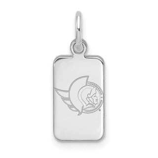 Sterling Silver Rhodium-plated NHL LogoArt Ottawa Senators Tag Pendant