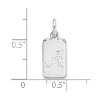 Sterling Silver Rhodium-plated LogoArt University of Alabama Tag Pendant
