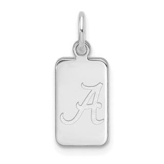 Sterling Silver Rhodium-plated LogoArt University of Alabama Tag Pendant