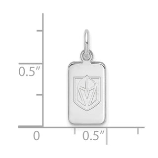 Sterling Silver Rhodium-plated NHL LogoArt Vegas Golden Knights Tag Pendant