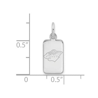 Sterling Silver Rhodium-plated NHL LogoArt Minnesota Wild Tag Pendant