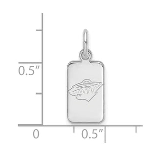 Sterling Silver Rhodium-plated NHL LogoArt Minnesota Wild Tag Pendant