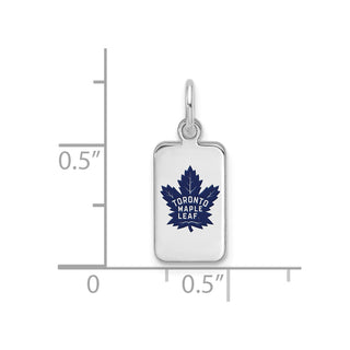 Sterling Silver Rhodium-plated NHL LogoArt Toronto Maple Leafs Enamel Tag Pendant