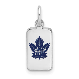 Sterling Silver Rhodium-plated NHL LogoArt Toronto Maple Leafs Enamel Tag Pendant