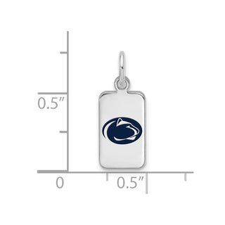Sterling Silver Rhodium-plated LogoArt Penn State Univ Enamel Tag Pendant