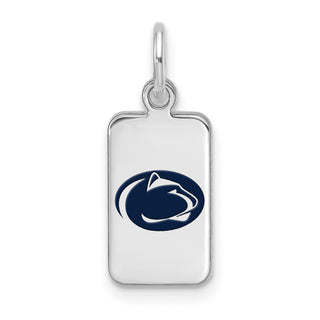 Sterling Silver Rhodium-plated LogoArt Penn State Univ Enamel Tag Pendant