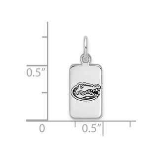 Sterling Silver Rhodium-plated LogoArt University of Florida Enamel Tag Pendant