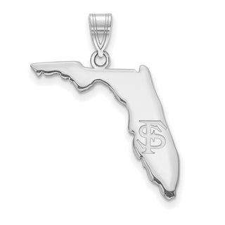 Sterling Silver Rhodium-plated LogoArt Florida State University State Pendant
