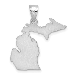 Sterling Silver Rhodium-plated LogoArt Michigan State University State Pendant