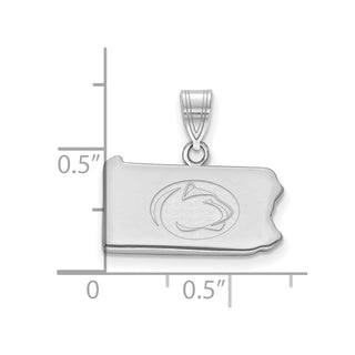 Sterling Silver Rhodium-plated LogoArt Penn State Univ State Pendant