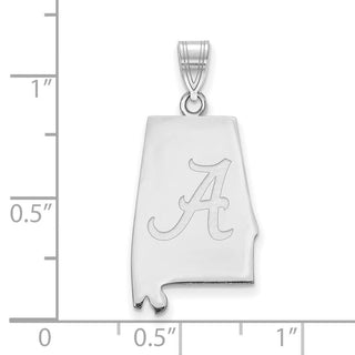 Sterling Silver Rhodium-plated LogoArt University of Alabama State Pendant