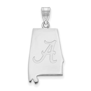 Sterling Silver Rhodium-plated LogoArt University of Alabama State Pendant