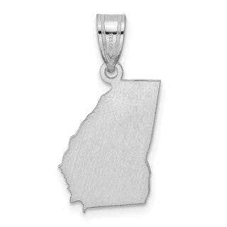 Sterling Silver Rhodium-plated LogoArt University of Georgia State Pendant