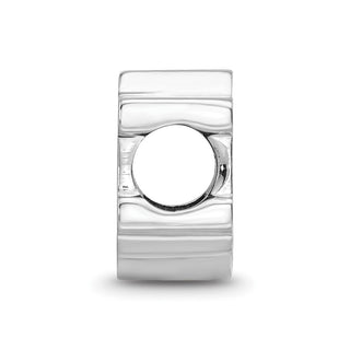 Sterling Silver Rhodium-plated LogoArt Auburn University A-U Enameled Logo Bead