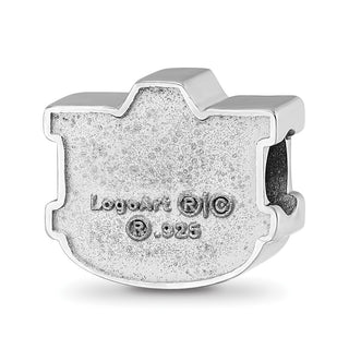 Sterling Silver Rhodium-plated LogoArt Auburn University A-U Enameled Logo Bead