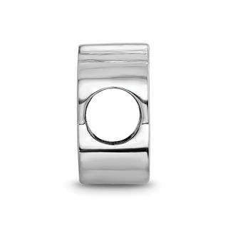 Sterling Silver Rhodium-plated NHL LogoArt Colorado Avalanche Letter A Enameled Bead