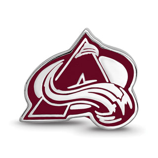 Sterling Silver Rhodium-plated NHL LogoArt Colorado Avalanche Letter A Enameled Bead