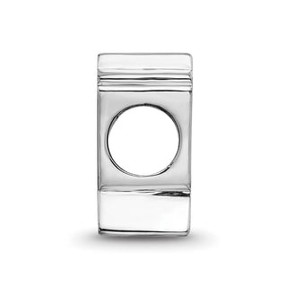 Sterling Silver Rhodium-plated NHL LogoArt Columbus Blue Jackets Enameled Logo Bead