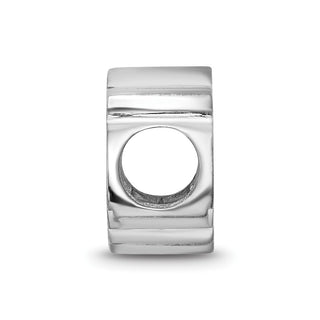 Sterling Silver Rhodium-plated NHL LogoArt Chicago Blackhawks Enameled Logo Bead