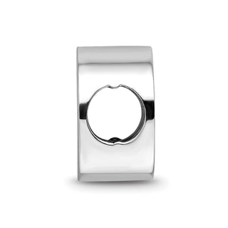 Sterling Silver Rhodium-plated NHL LogoArt Boston Bruins Enameled Bead