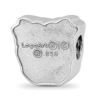 Sterling Silver Rhodium-plated LogoArt Butler University Bulldog Enameled Bead