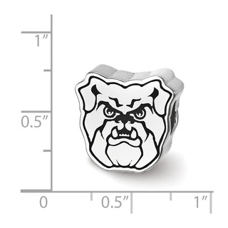 Sterling Silver Rhodium-plated LogoArt Butler University Bulldog Enameled Bead