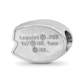 Sterling Silver Rhodium-plated NHL LogoArt Montreal Canadiens Enameled Bead