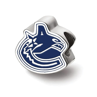 Sterling Silver NHL LogoArt Vancouver Canucks Canuck C Enameled Logo Bead