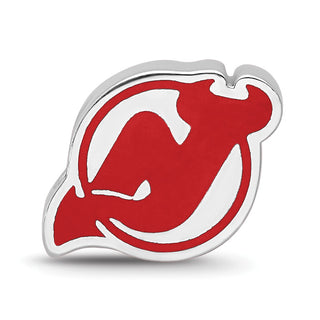 Sterling Silver NHL LogoArt New Jersey Devils Enameled Logo Bead