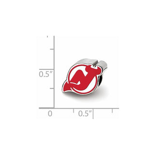 Sterling Silver NHL LogoArt New Jersey Devils Enameled Logo Bead