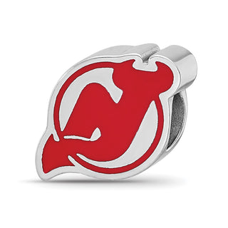 Sterling Silver NHL LogoArt New Jersey Devils Enameled Logo Bead
