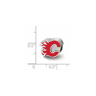 Sterling Silver NHL LogoArt Calgary Flames Letter C Enameled Bead
