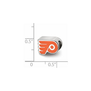 Sterling Silver NHL LogoArt Philadelphia Flyers Winged P Enameled Logo Bead