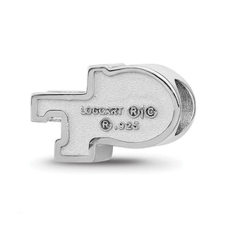 Sterling Silver Rhodium-plated LogoArt Georgia Institute of Technology G-T Enameled Bead