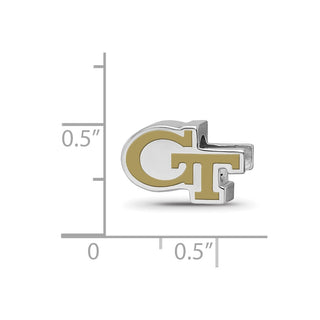 Sterling Silver Rhodium-plated LogoArt Georgia Institute of Technology G-T Enameled Bead