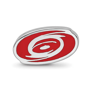 Sterling Silver NHL LogoArt Carolina Hurricanes Enameled Logo Bead