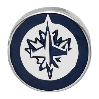 Sterling Silver Rhodium-plated NHL LogoArt Winnipeg Jets Enameled Bead
